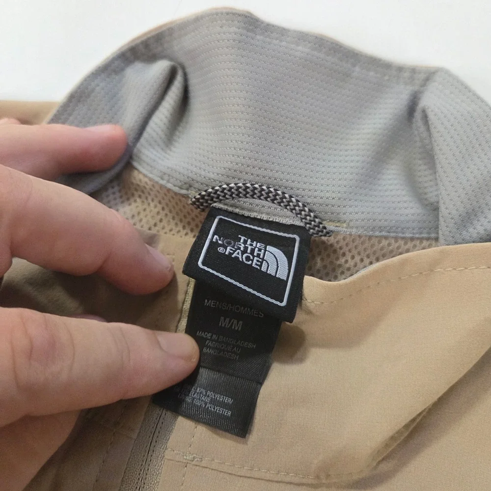 The North Face Mens Medium Tan Softshell Full Zip Vented Outdoor Vest
